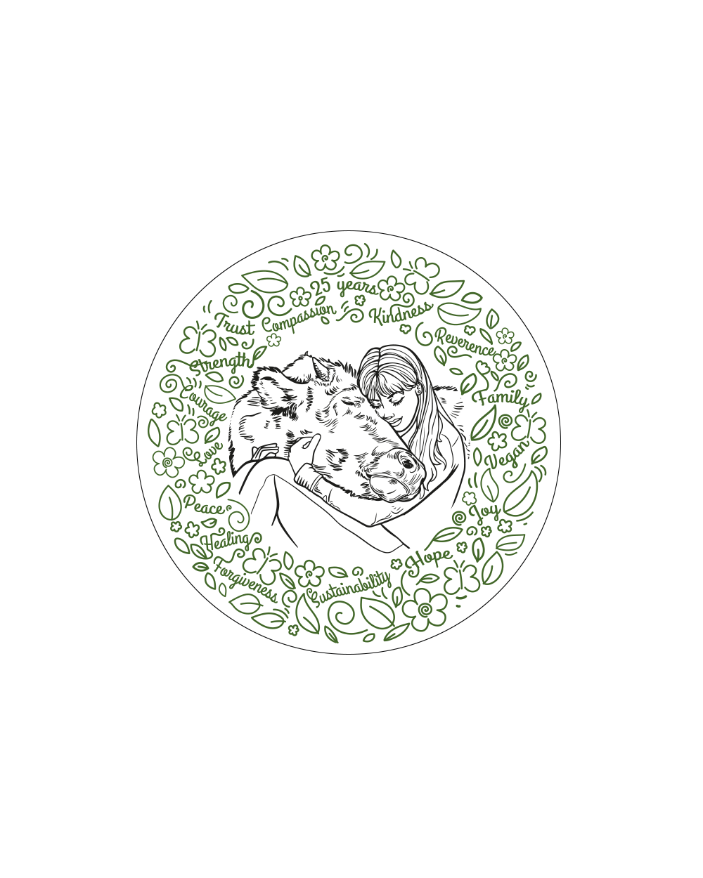 Cow Hug 3" Circle Magnet