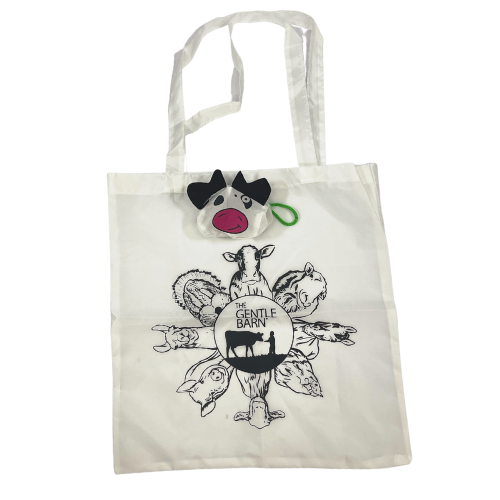 Gentle Barn Cow Tote Bag - White