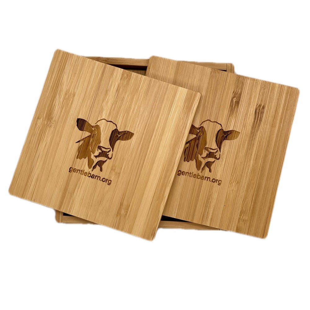 Holy Cow Bamboo Coaster Set