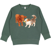 Gentle John Lewis Toddler/Youth Crewneck Sweatshirt - Basil